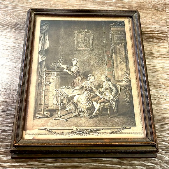 Antique Other - Vintage Antique L’Occupation ornate wooden keepsake box / mirrored jewelry box